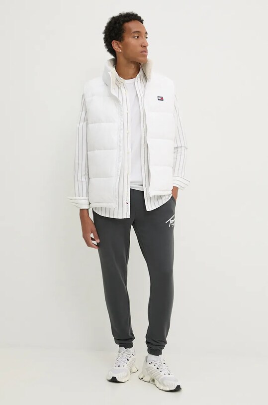 Tommy Jeans camicia in cotone DM0DM19646 beige AW24