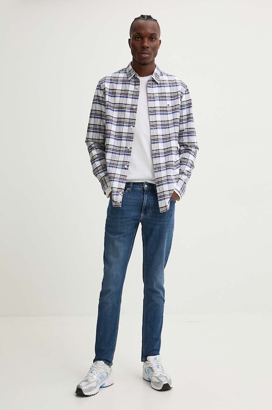 Tommy Jeans camasa din bumbac DM0DM19648 alb AW24