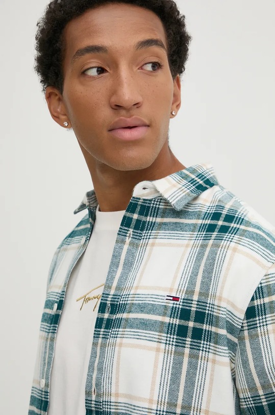 Bavlněná košile Tommy Jeans béžová DM0DM19651