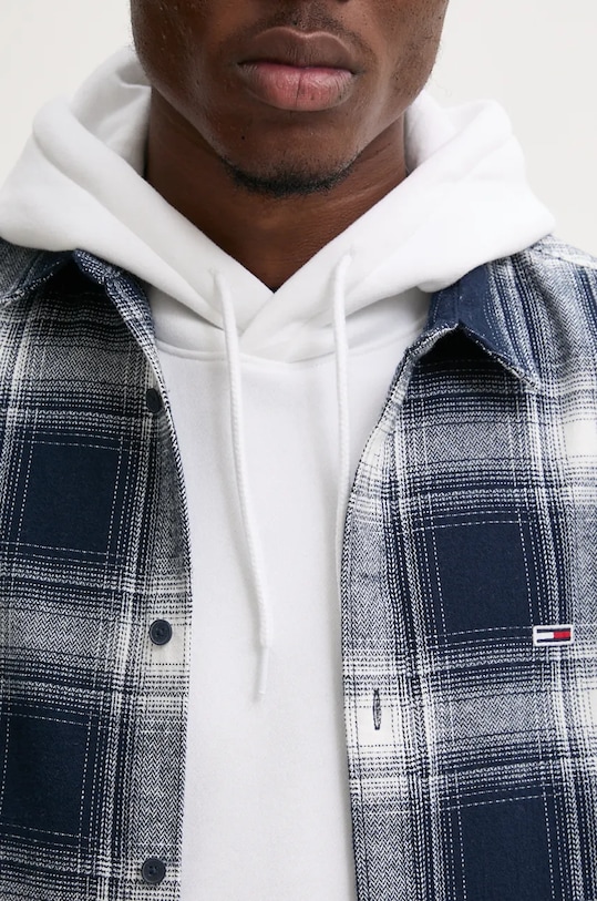 Pamučna košulja Tommy Jeans DM0DM19651 mornarsko plava