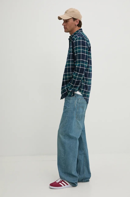 Tommy Jeans koszula bawełniana regular turkusowy DM0DM19651