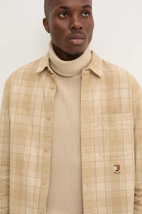 Tommy Jeans camicia in velluto a coste beige DM0DM19653