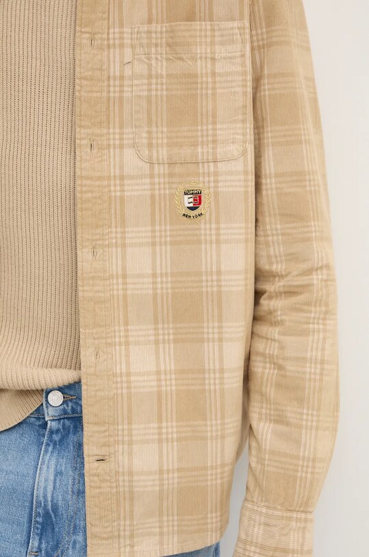 Tommy Jeans camasa din velur DM0DM19653 bej