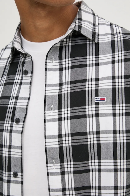 Bavlněná košile Tommy Jeans DM0DM19655 černá AW24