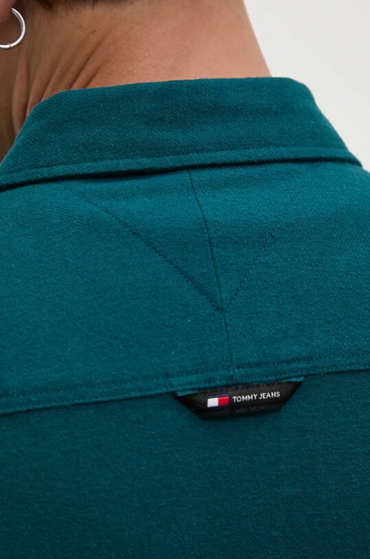 Bavlnená košeľa Tommy Jeans DM0DM19656 tyrkysová