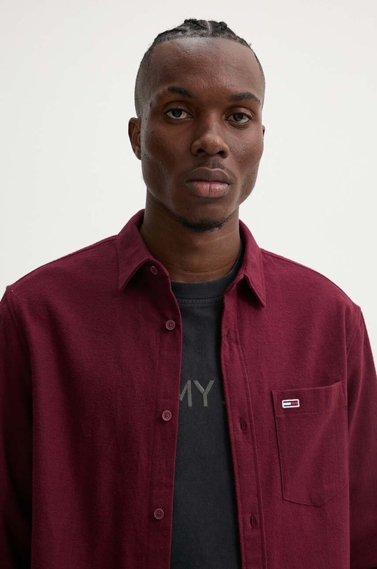 Pamučna košulja Tommy Jeans casual bordo DM0DM19656