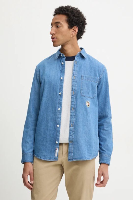 Tommy Jeans camicia di jeans semplice blu DM0DM20459