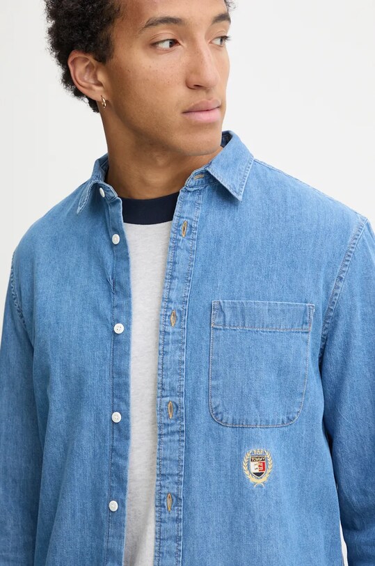 Tommy Jeans koszula jeansowa DM0DM20459 niebieski