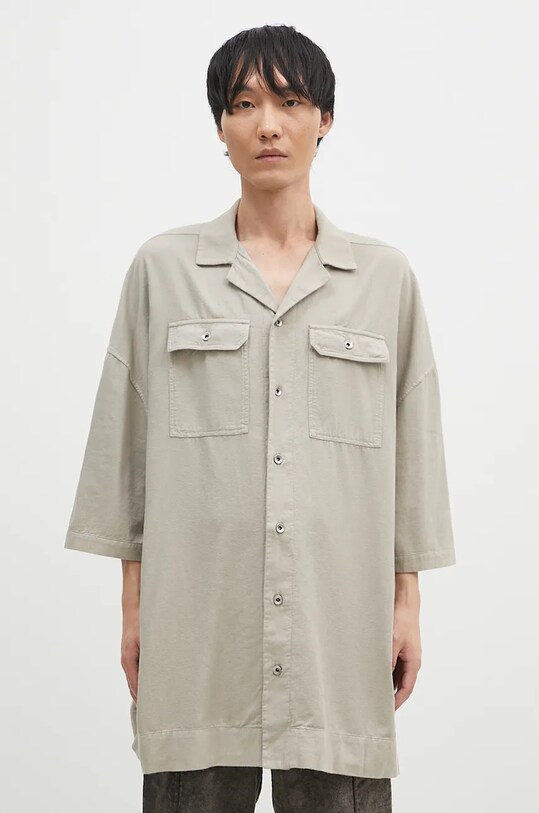 Хлопковая рубашка Rick Owens Magnum Tommy бежевый DU02D2290.CFL