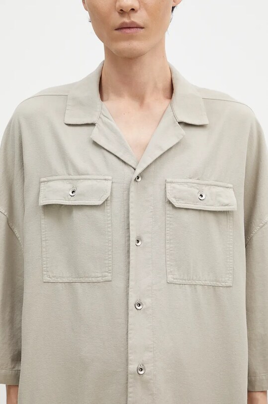 Хлопковая рубашка Rick Owens Magnum Tommy DU02D2290.CFL бежевый