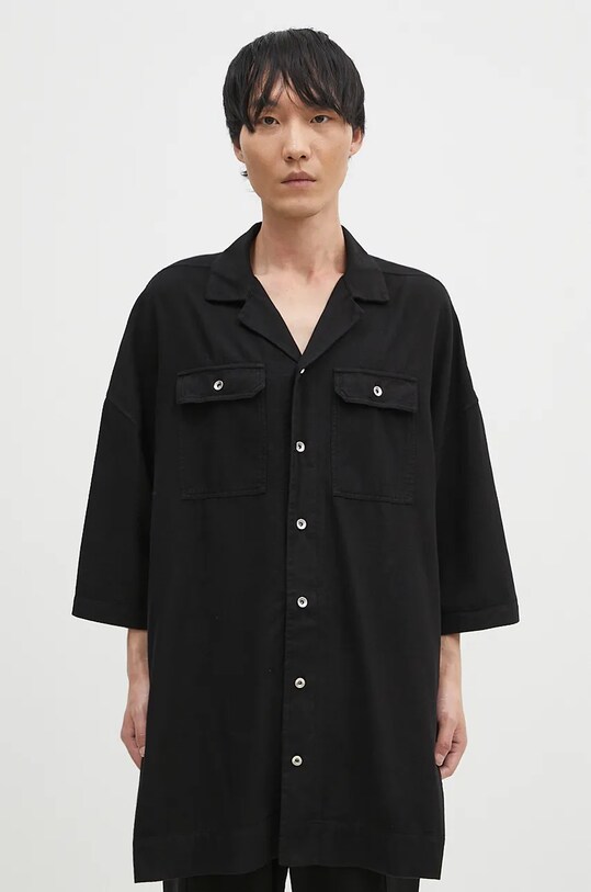 Хлопковая рубашка Rick Owens Magnum Tommy чёрный DU02D2290.CFL