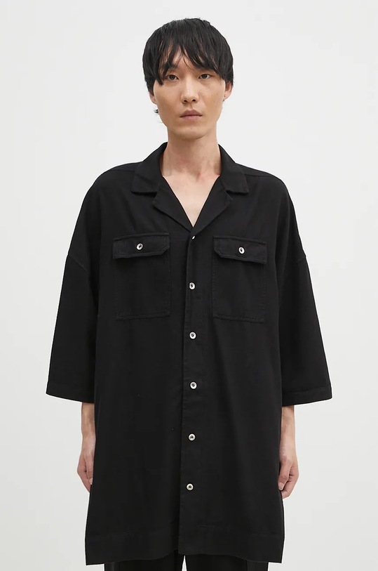 Rick Owens koszula bawełniana Magnum Tommy czarny DU02D2290.CFL