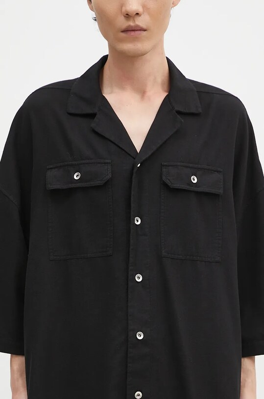 Хлопковая рубашка Rick Owens Magnum Tommy DU02D2290.CFL чёрный