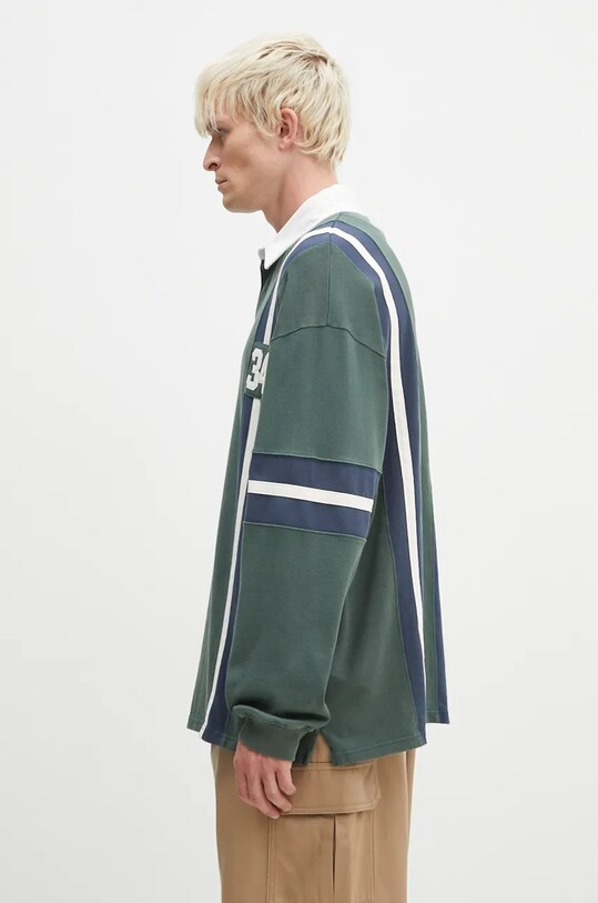 AMBUSH hanorac de bumbac Striped Rugby Shirt BMGC002F24JER0015245 verde AW24