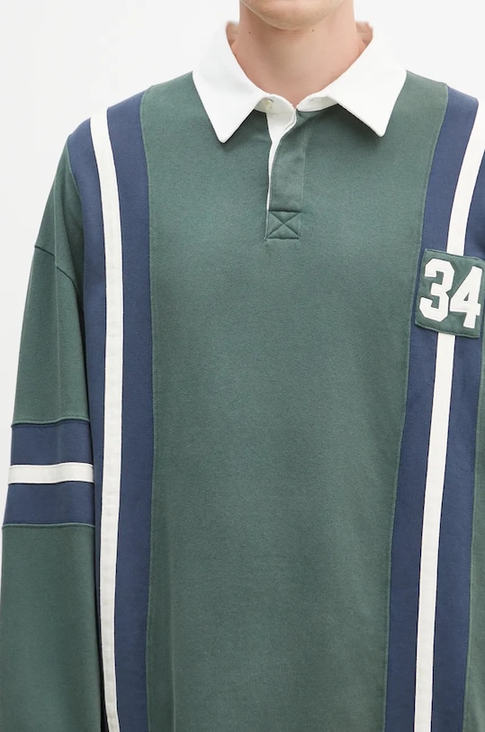 Bavlnená mikina AMBUSH Striped Rugby Shirt zelená BMGC002F24JER0015245