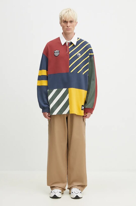 AMBUSH hanorac de bumbac Patchwork Rugby Shirt BMGC004F24JER0018484