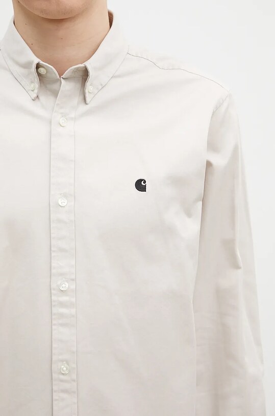 Carhartt WIP cotton shirt Longsleeve Madison Shirt I023339.2DUXX beige