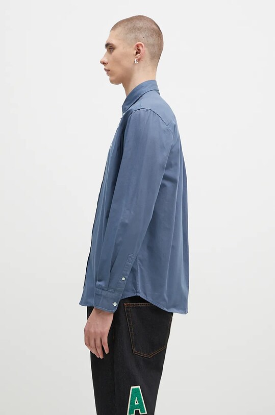 Carhartt WIP cotton shirt Longsleeve Madison Shirt I023339.2E3XX blue AW24
