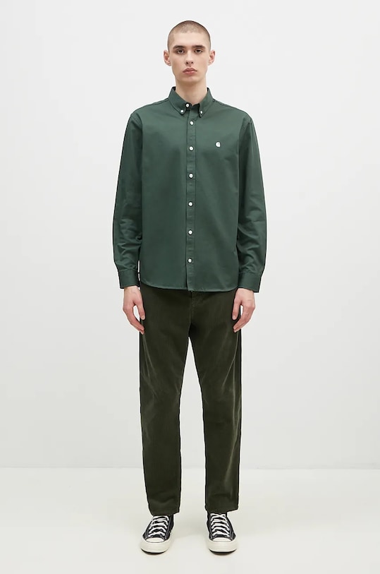 Бавовняна сорочка Carhartt WIP Longsleeve Madison Shirt I023339.2E4XX зелений
