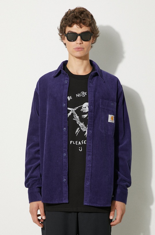 Carhartt WIP corduroy shirt Longsleeve Flint Shirt classic violet I029442.2BZ02