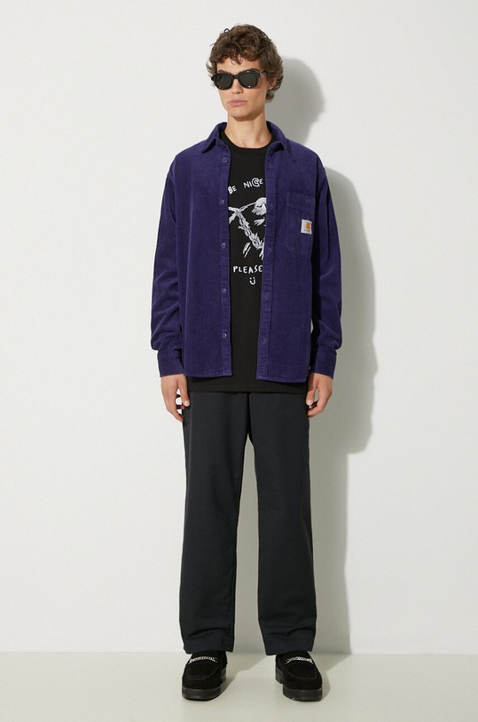 Carhartt WIP corduroy shirt Longsleeve Flint Shirt I029442.2BZ02 violet AW24