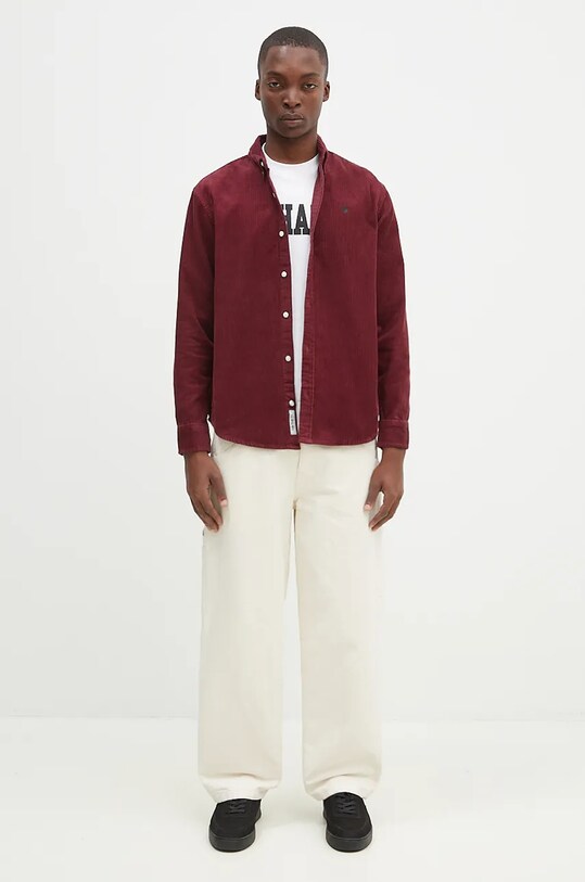 Carhartt WIP corduroy shirt Longsleeve Madison Cord Shirt I029958.2CPXX maroon