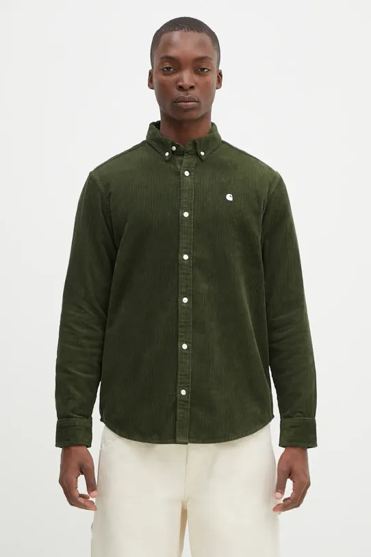Carhartt WIP corduroy shirt Longsleeve Madison Cord Shirt button-down green I029958.2EDXX