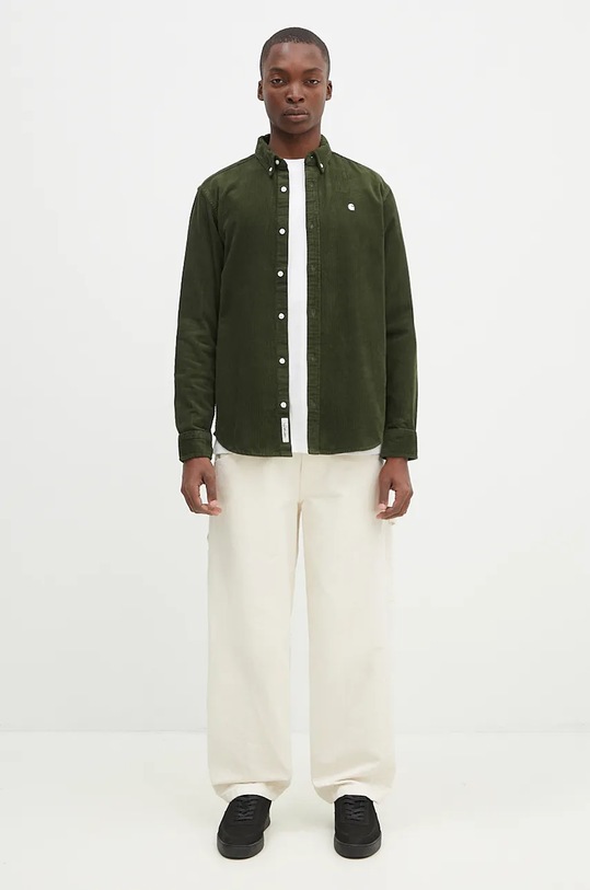 Carhartt WIP corduroy shirt Longsleeve Madison Cord Shirt I029958.2EDXX green