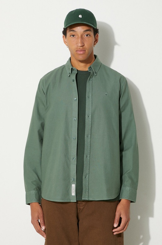 Carhartt WIP cotton shirt Longsleeve Bolton cotton green I030238.29NGD