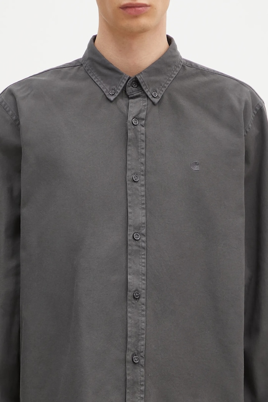 Bavlnená košeľa Carhartt WIP Longsleeve Bolton Shirt sivá I030238.87GD