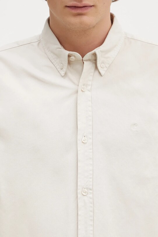 Bavlněná košile Carhartt WIP Longsleeve Bolton Shirt béžová I030238.MOOGD