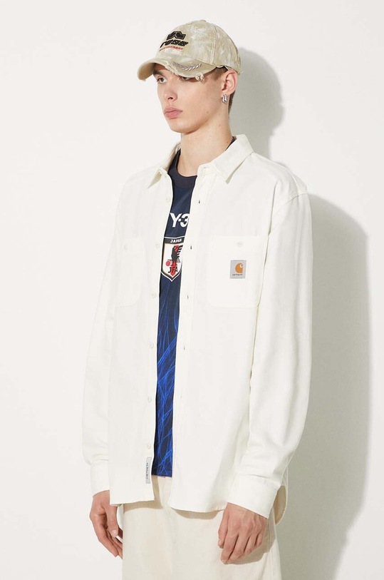 Carhartt WIP cotton shirt Longsleeve Clink Shirt beige I032830.D601