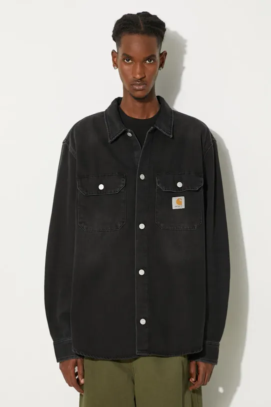 Carhartt WIP denim jacket Harvey Shirt Jac denim black I033346.894L