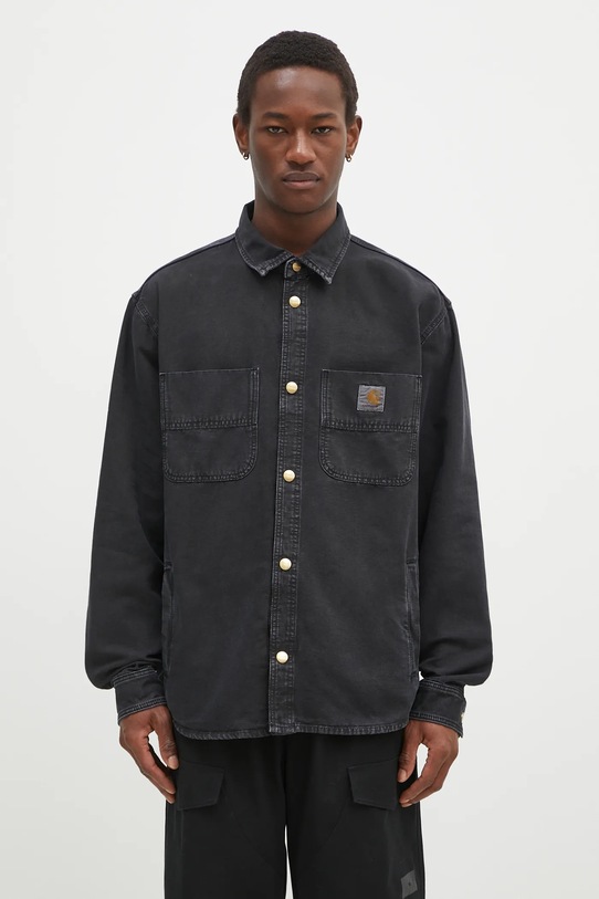 Carhartt WIP cotton shirt Conro Shirt Jac classic black I033767.894J