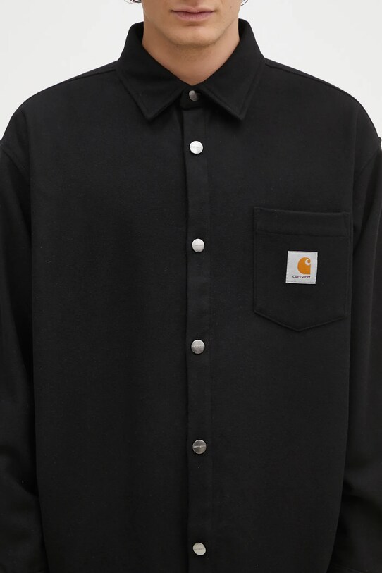 Μάλλινο πουκάμισο Carhartt WIP Torin Shirt Jac μαύρο I033779.89XX