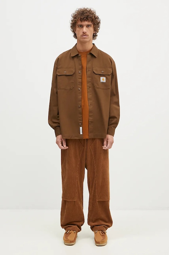 Carhartt WIP shirt Longsleeve Craft Shirt I033814.2YXX brown