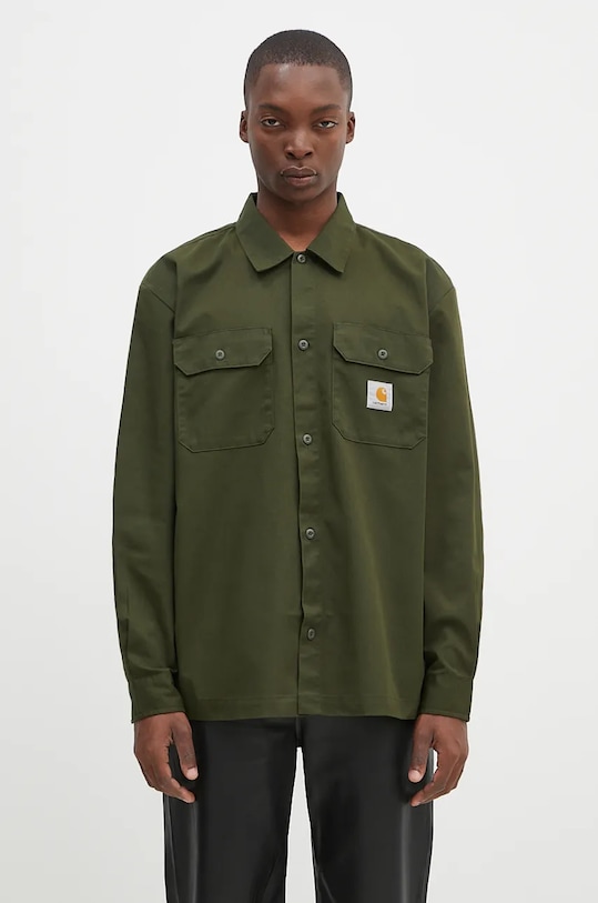 Carhartt WIP shirt Longsleeve Craft Shirt classic green I033814.666XX