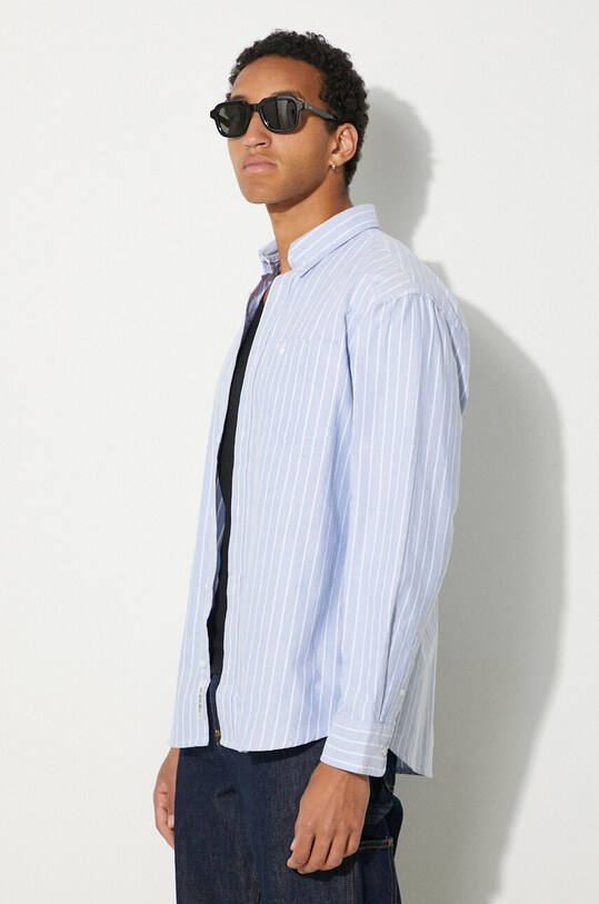 Carhartt WIP cotton shirt Longsleeve Dowlen blue I033815.2FWXX