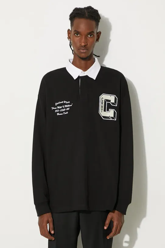 Carhartt WIP cotton longsleeve top Longsleeve Brown Ducks Rugby Shirt relaxed black I033832.0D2XX