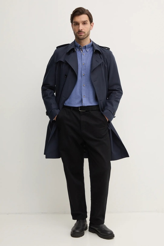 Хлопковая рубашка Hackett London HM3010065 голубой AW24