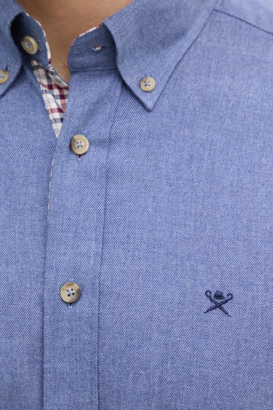 Хлопковая рубашка Hackett London HM3010065 голубой