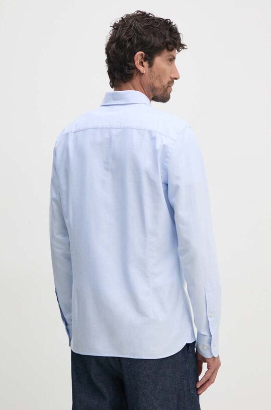 Бавовняна сорочка Hackett London блакитний HM309361