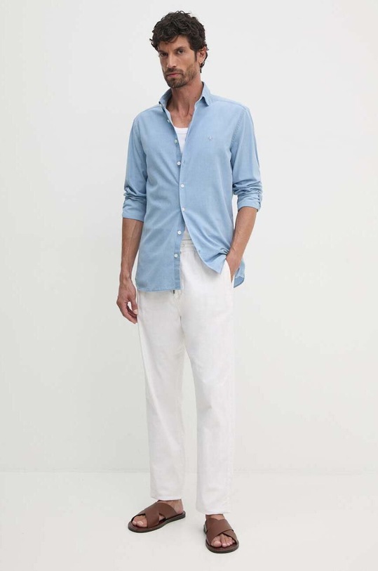 Oblečení Bavlněná košile Hackett London HM309966 modrá