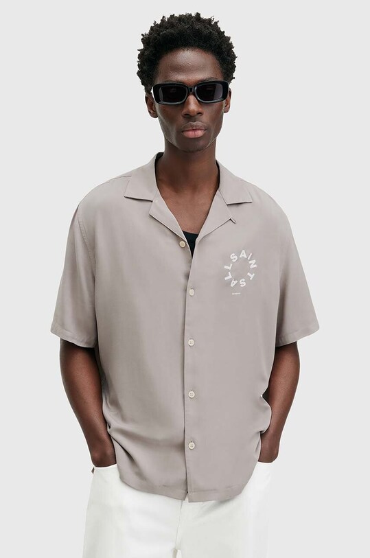 AllSaints camasa TIERRA scurt gri M028SB