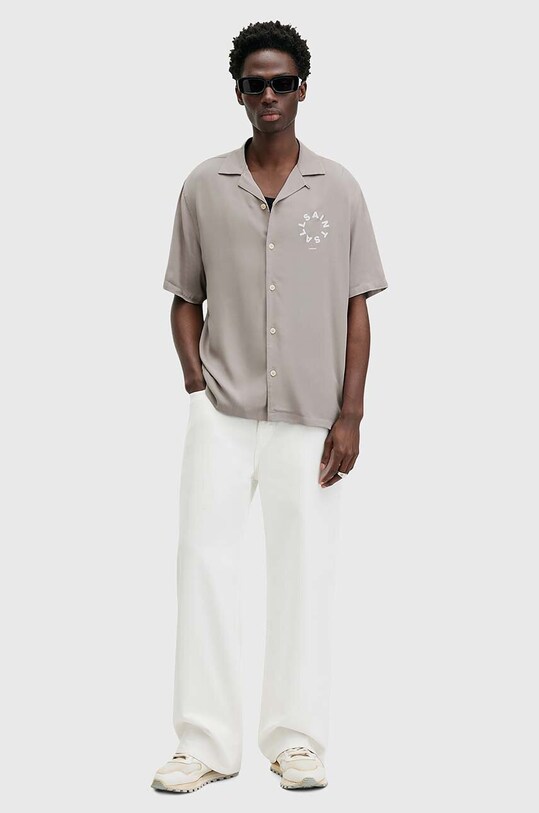 AllSaints camasa TIERRA M028SB gri