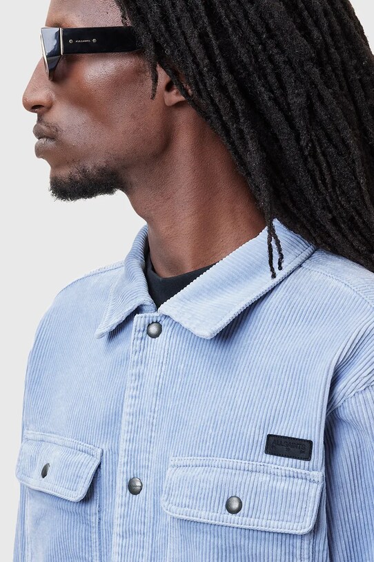Вельветовая рубашка AllSaints CASTLEFORD M084OB голубой SS25