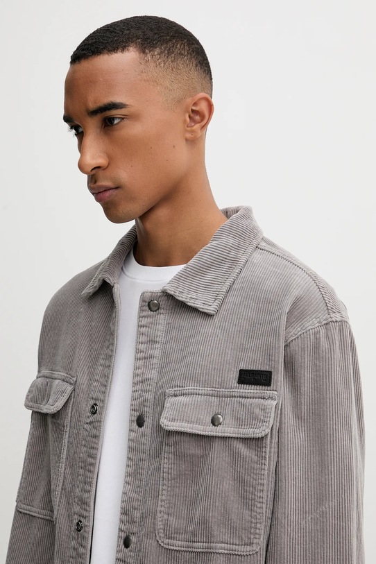 Manšestrová košile AllSaints CASTLEFORD šedá M084OB