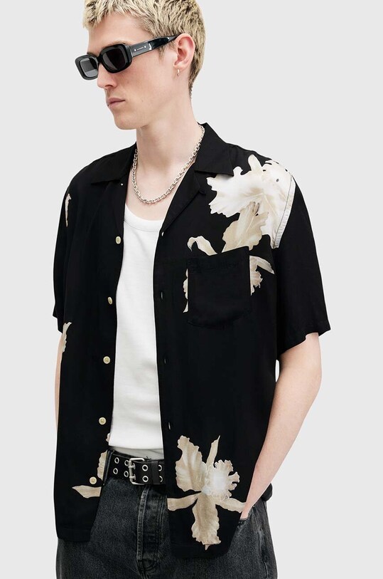 Košile AllSaints LACHAISE M117SB černá AW24