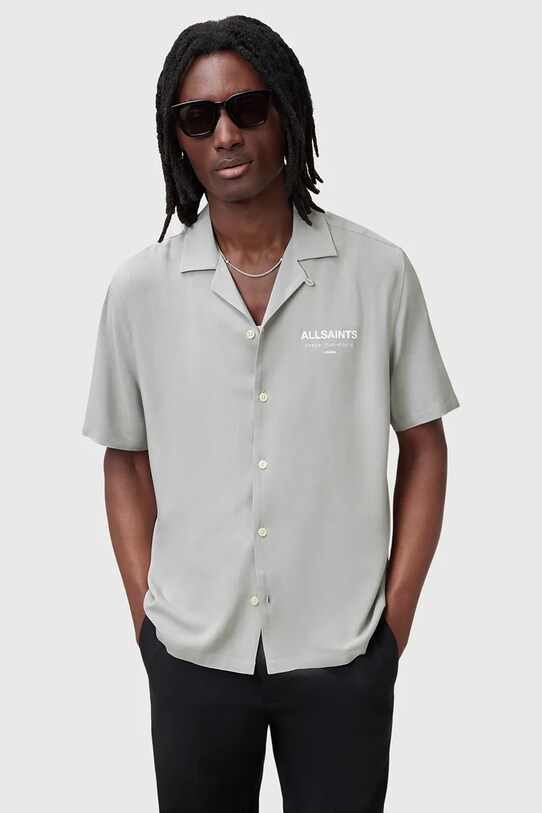Košeľa AllSaints UNDERGROUND relaxed sivá M158SB