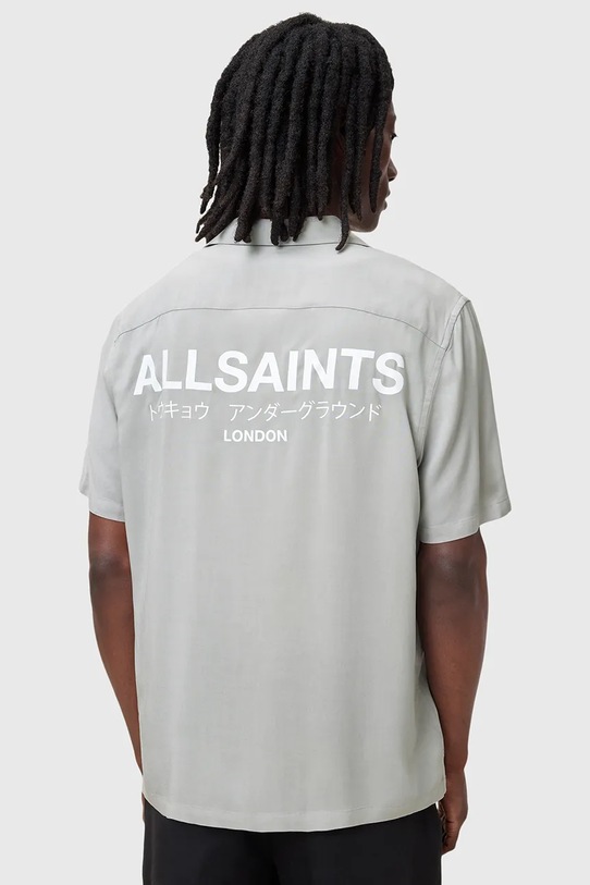 Košeľa AllSaints UNDERGROUND sivá M158SB